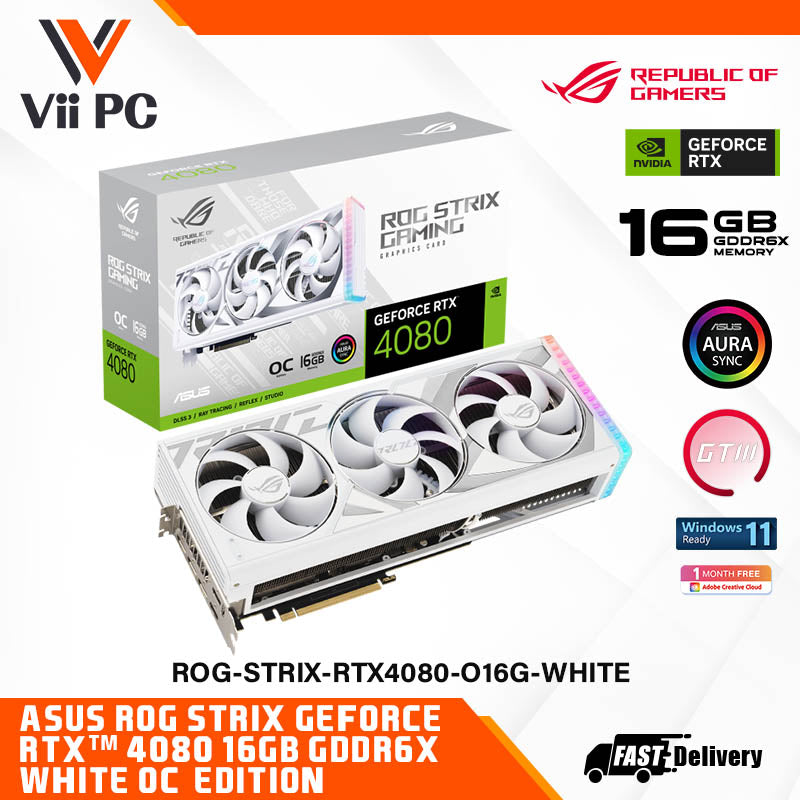 ASUS ROG Strix GeForce RTX ™ 4080 White Edition Gaming Graphics Card (PCIe  4.0, 16GB GDDR6X, HDMI 2.1a, DisplayPort 1.4a)