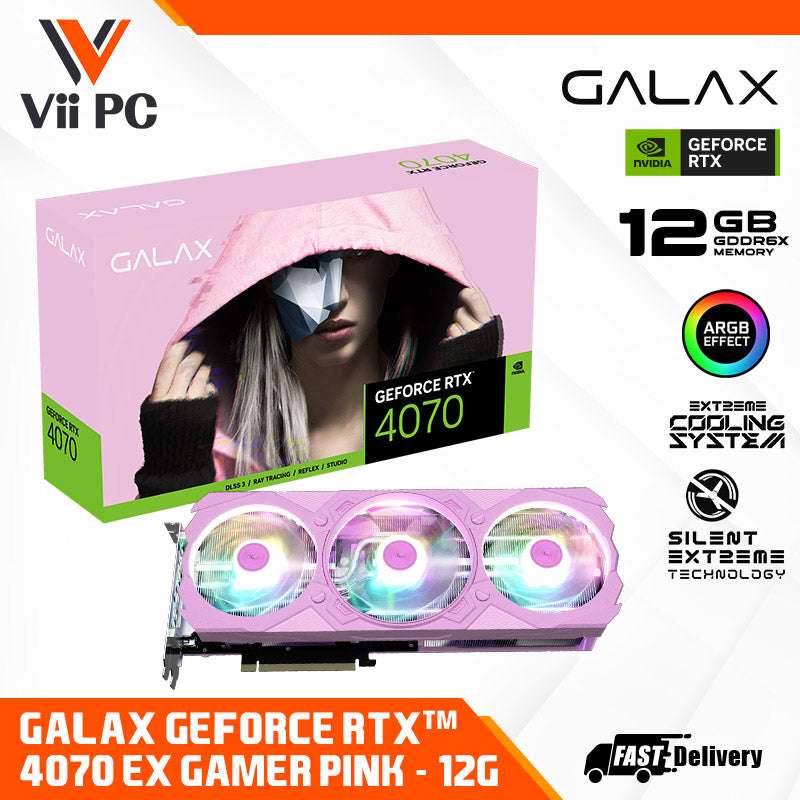 GALAX NVIDIA GeForce RTX 4070 EX GAMER PINK 12GB GDDR6X DLSS 3 GAMING  GRAPHICS CARD