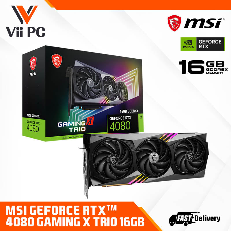 MSI GeForce RTX 4080 GAMING X TRIO 16 GB GDDR6X PCI-E 4.0 Gaming Graphic  Card