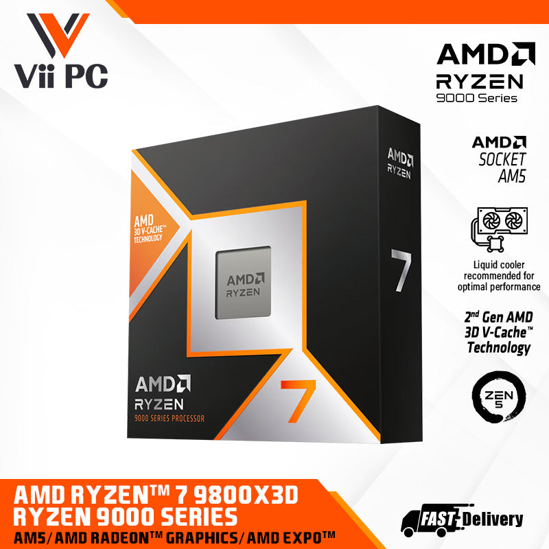 AMD Ryzen™ 7 Ryzen 7 9800X3D Desktop Processor Ryzen 9000 series 8 core 16 threads am5 GAMING CPU BOX OR TRAY