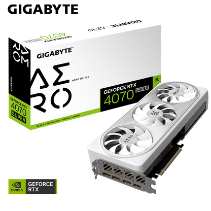 GIGABYTE GeForce RTX™ 4070 SUPER AERO OC 12GB GDDR6X Graphics Card with DLSS 3 (PCI-E 4.0, 1 x 16-pin, OpenGL®4.6)