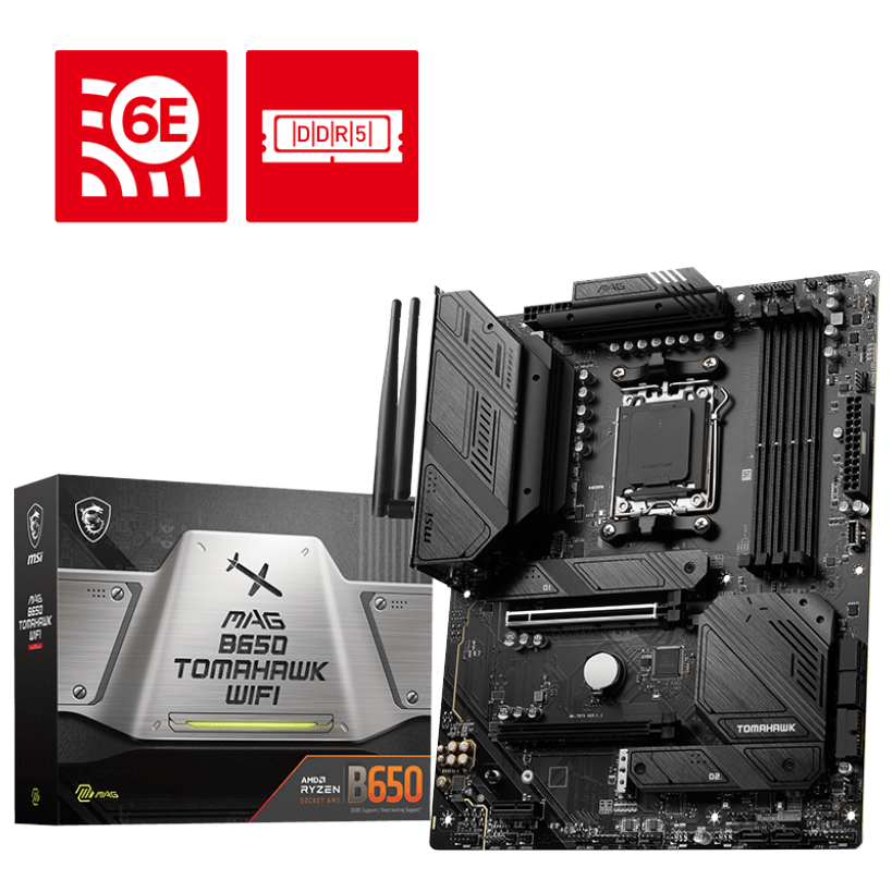 MSI MAG B650 TOMAHAWK WIFI AM5 ATX Motherboard + AMD Ryzen 7 7800X3D Processor BUNDLE