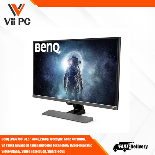 BenQ EW3270U, 31.5", 3840,2160p, Freesync, 60hz, 4ms(GtG), VA Panel, Advanced Panel and Color Technology Hyper-Realistic Video Quality, Super Resolution, Smart Focus, Smoother and Intense Images for Gaming