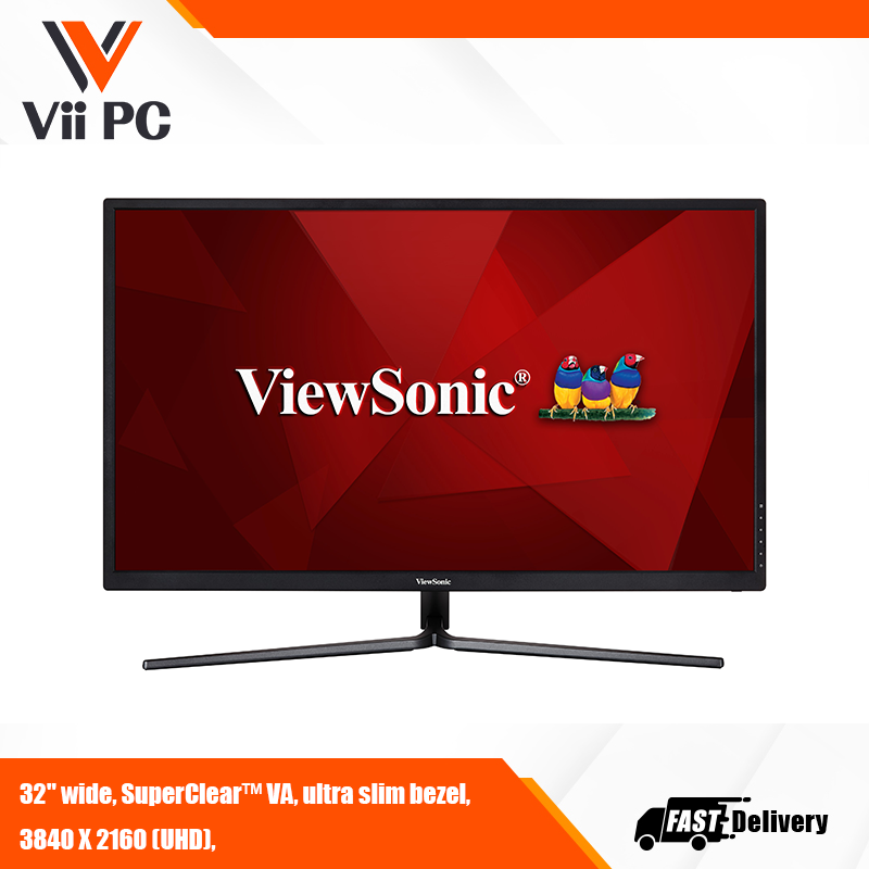 ViewSonic VX3211-4K-MHD 32 Inch 4K UHD Monitor with 99% sRGB Color Coverage HDR10 FreeSync HDMI and DisplayPort, Black