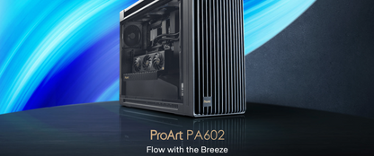 ASUS ProArt PA602 E-ATX MID-TOWER COMPUTER CASE - 420mm radiator support, one 140mm and two 200mm pre-installed system fans