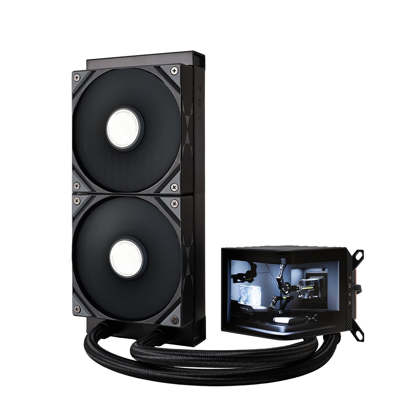 TRYX Panorama 360mm/240mm AIO Liquid Cooler – Premium Black/White