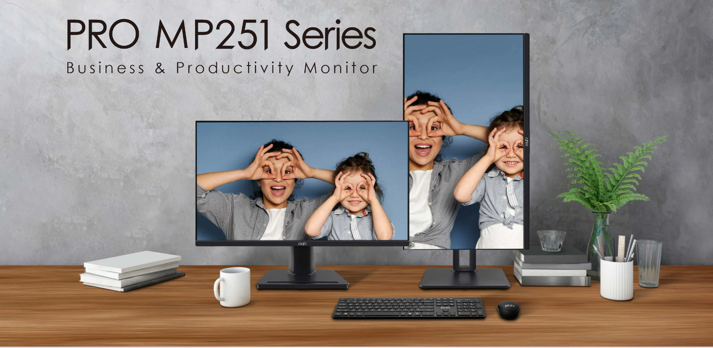 MSI PRO MP251 25"/FHD/Flatscreen/IPS Panel/100hz/1ms(MPRT)/Built in Speaker/Less Blue Light/Anti-Flicker Monitor