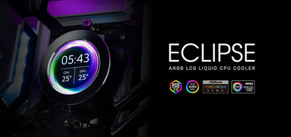 TECWARE ECLIPSE 240 LCD AIO Liquid CPU Cooler Black/White