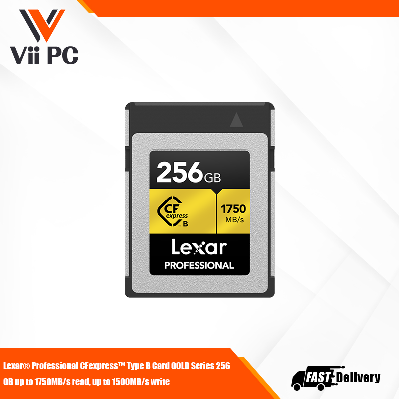 Lexar® Professional CFexpress™ Type B Card GOLD Series 256 GB up to 1750MB/s read, up to 1500MB/s write