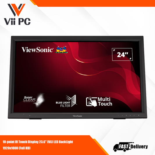 Viewsonic TD2423 24" Full 1080p IPS Panel Display, 10-point Multi touch, Frameless, HDMI,VGA & DVI, VESA mount, for retail, education, or enterprise use