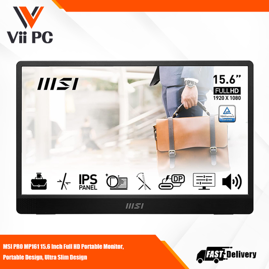 MSI PRO MP161 15.6 Inch Full HD Portable Monitor, Portable Design, Ultra Slim Design