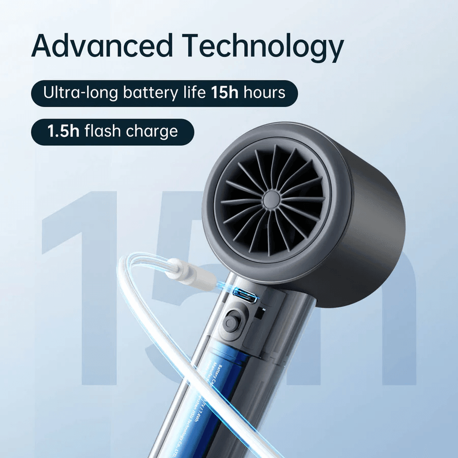 JISULIFE Handheld Fan Pro1S METAL 5000mAh(FA53PRO) DARK GREY/PALE BROWN 9m/s wind speed, 100-speed level, 18W fast charging, 15 hours of Powerful Battery Life, Aluminum Alloy Aesthetics