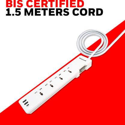 Honeywell 4 Out Surge Protector PD20W with 2 USB Platinum Series / 3 Years Warranty