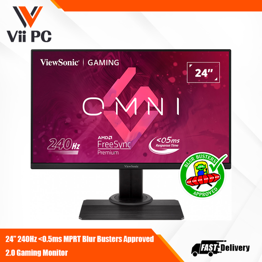 ViewSonic OMNI XG2431 24 Inch 1080p 1ms 240Hz Gaming Monitor with AMD FreeSync Premium, Advanced Ergonomics, Eye Care, HDMI and DisplayPort for Esports - black