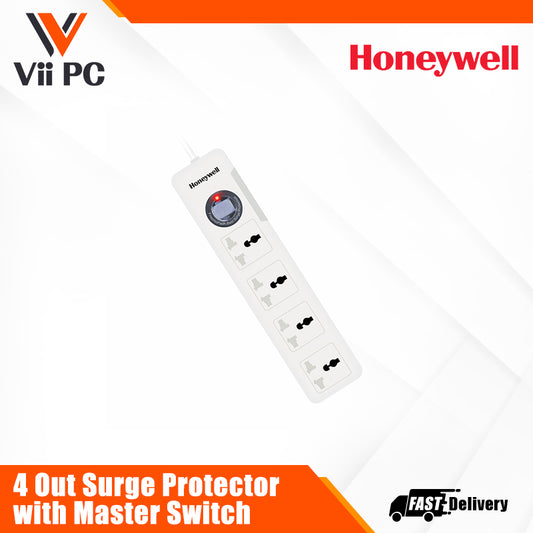 Honeywell 4 Out Surge Protector with Master Switch Platinum Series / 3 Years Warranty