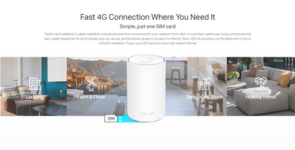 TP-LINK DECO X50-4G 4G+ AX3000 Whole Home Mesh Wi-Fi 6 Gateway