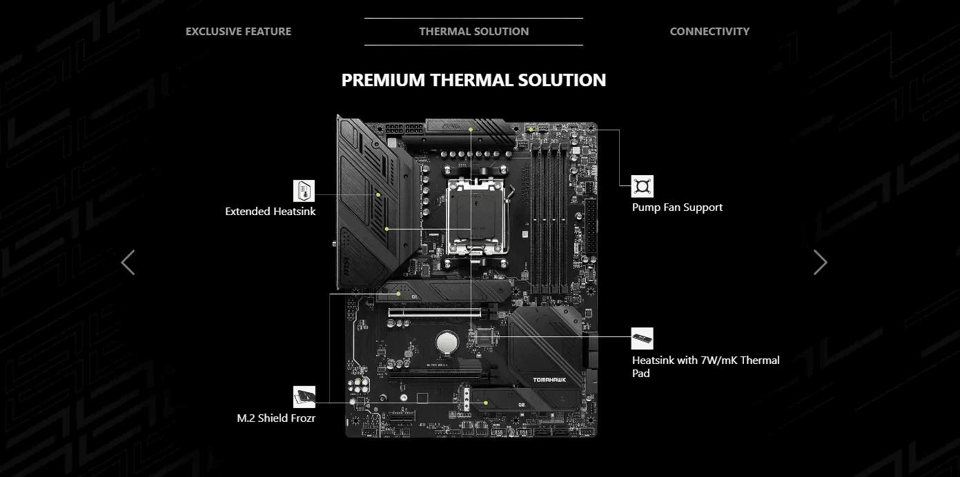 MSI MAG B650 TOMAHAWK WIFI AM5 ATX Motherboard + AMD Ryzen 7 7800X3D Processor BUNDLE