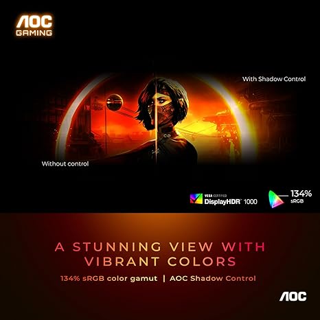 AOC Q27G3XMN 27" Mini LED Gaming Monitor - 180Hz, 1ms GTG, VA panel, Vesa Certified DisplayHDR™ 1000, 2560x1440 QHD, AMD Freesync Premium Pro, supports Console Gaming