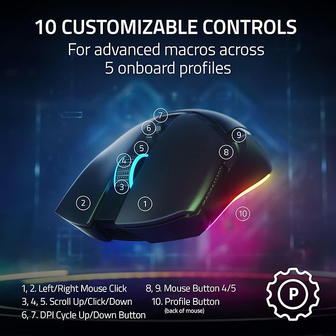 Razer Cobra Pro - Customizable Wireless Gaming Mouse with Razer Chroma™ RGB - Black/White