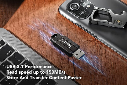 Lexar JumpDrive S80 USB 3.1 Flash Drive 256GB or 128GB or 64GB Up to 150MB/s read, Up to 60MB/s write Flash Drive for Computer, External Memory Data, Photo, Video