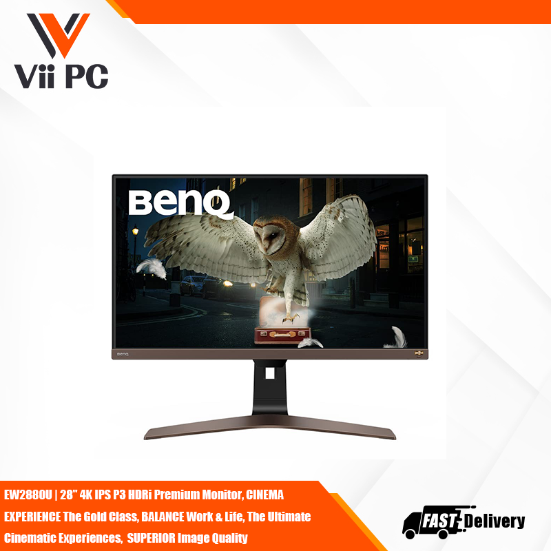 BenQ Home Monitor EW2880U | 28" 4K IPS P3 HDRi Premium Monitor, CINEMA EXPERIENCE The Gold Class, BALANCE Work & Life, The Ultimate Cinematic Experiences,  SUPERIOR Image Quality, Impeccable Visual Performance