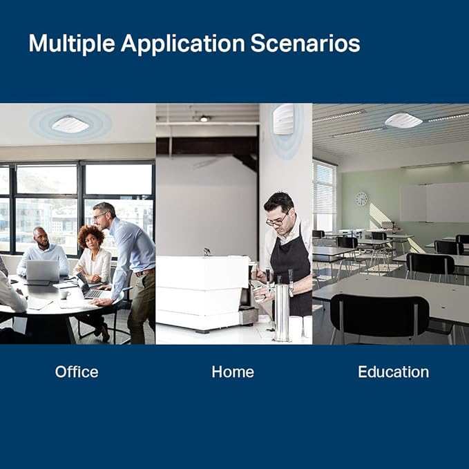 TP-LINK EAP245 AC1750 Wireless MU-MIMO Gigabyte Dual Band Wi-Fi 6 Omada Ceiling Mount Access Point Cloud Access, Omada App, PoE Support, Seamless Roaming