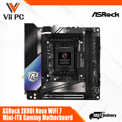 ASRock Z890I Nova WiFi 7 Intel® Core™ Ultra Processors Mini-ITX Gaming Motherboard