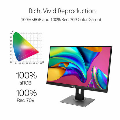 ASUS ProArt Display PA278QV Professional Monitor - 27" IPS, WQHD (2560x1440), 100% sRGB, 100% Rec. 709, Color Accuracy ΔE<2, Calman Verified, ProArt Preset, ProArt Palette