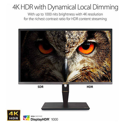 ASUS ProArt Display PA27UCX-K 27" 4K HDR Mini LED Monitor, 97% DCI-P3 99.5% Adobe RGB 100% sRGB, DeltaE<1, IPS, USB-C HDMI DP, Calman Ready, Dolby Vision HDR10, 1000nits, w/X-rite Calibrator