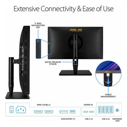 ASUS ProArt Display PA27UCX-K 27" 4K HDR Mini LED Monitor, 97% DCI-P3 99.5% Adobe RGB 100% sRGB, DeltaE<1, IPS, USB-C HDMI DP, Calman Ready, Dolby Vision HDR10, 1000nits, w/X-rite Calibrator