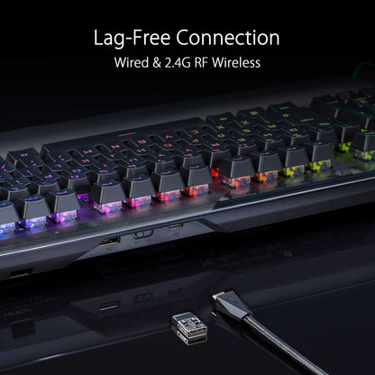 ASUS ROG Claymore II Wireless Modular Gaming Mechanical Keyboard [ROG RX BLUE Switches, detachable numpad & wrist rest]