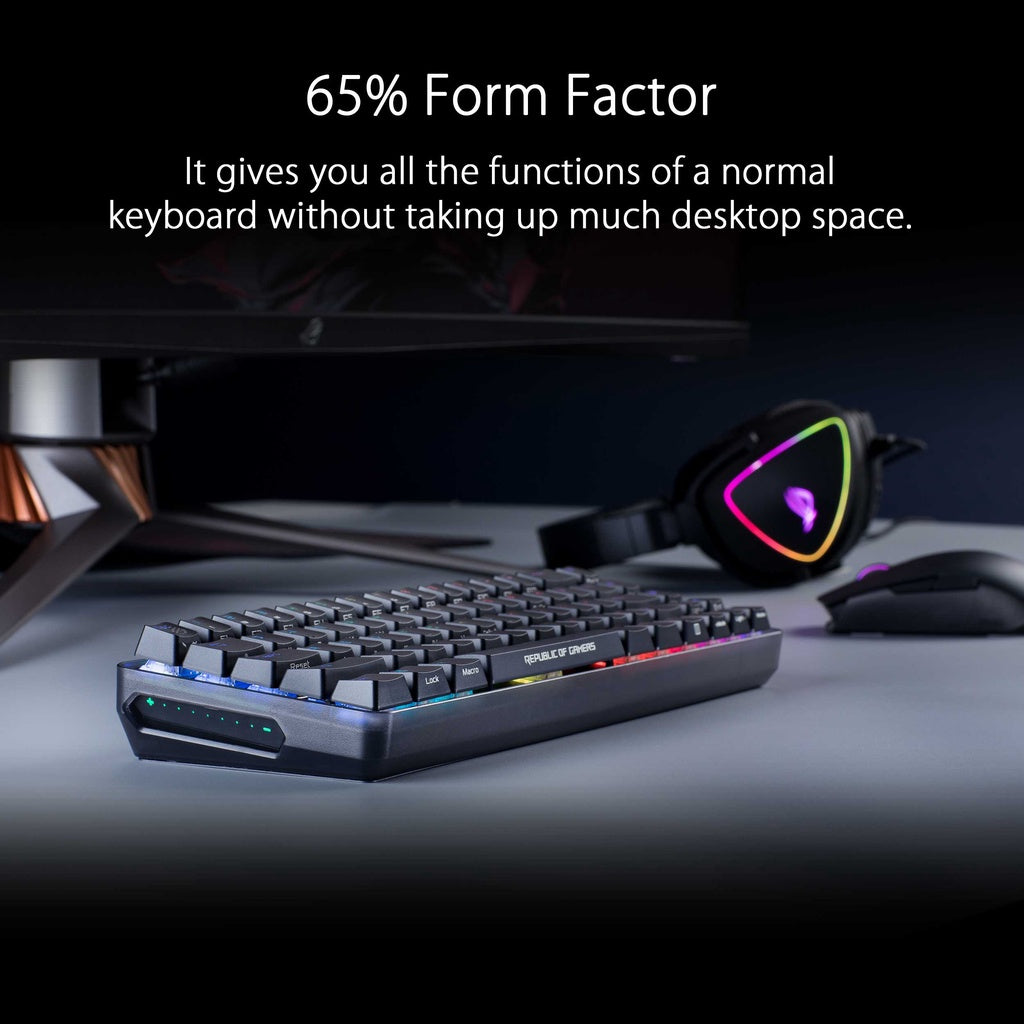 ASUS ROG Falchion 65% wireless mechanical gaming keyboard with 68 keys, wireless Aura Sync lighting [NX RED SWITCH]