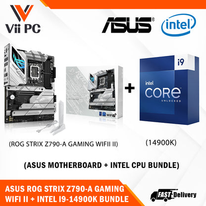 ASUS ROG STRIX Z790-A GAMING WIFI II Motherboard + Intel i9-14900K / i9-14900KF (14th GEN) Processor BUNDLE