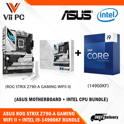 ASUS ROG STRIX Z790-A GAMING WIFI II Motherboard + Intel i9-14900K / i9-14900KF (14th GEN) Processor BUNDLE