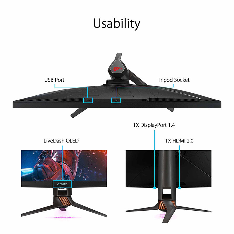 ASUS ROG SWIFT PG32UQX NVIDIA® G-SYNC® Ultimate Gaming Monitor – 32 inch 4K UHD (3840 x 2160), 144 Hz, IPS , mini LED , local dimming, Quantum Dot technology, DisplayHDR™ 1400