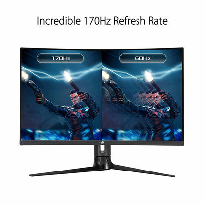 ASUS ROG Strix XG32VC Curved Gaming Monitor - 31.5" WQHD (2560 x 1440), 170Hz* (Above 144Hz), 1ms MPRT, Extreme Low Motion Blur Sync, 125% sRGB, FreeSync Premmium Pro, DisplayHDR™ 400