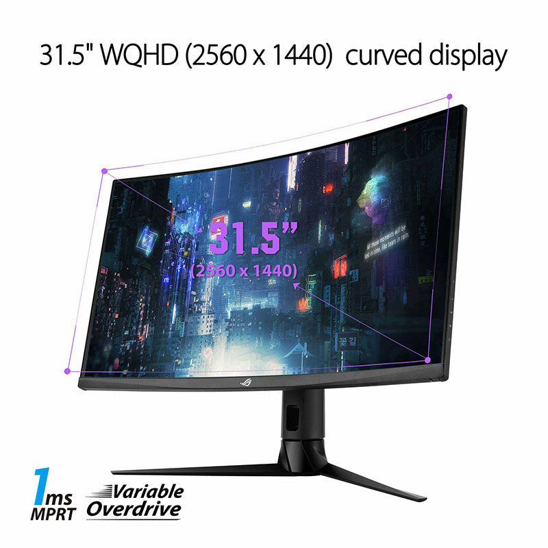 ASUS ROG Strix XG32VC Curved Gaming Monitor - 31.5" WQHD (2560 x 1440), 170Hz* (Above 144Hz), 1ms MPRT, Extreme Low Motion Blur Sync, 125% sRGB, FreeSync Premmium Pro, DisplayHDR™ 400