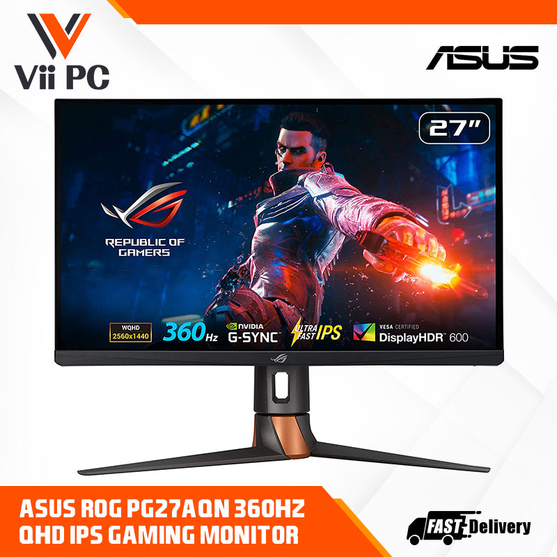 ASUS ROG Swift 360Hz PG27AQN NVIDIA® G-SYNC® esports Gaming Monitor – 27‑inch QHD (2560 x 1440), NVIDIA® Reflex Analyzer, Ultrafast IPS, esports dual-mode, 1 ms (GTG), DisplayHDR™ 600