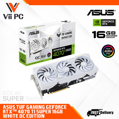 ASUS TUF Gaming GeForce RTX™ 4070 Ti SUPER 16GB GDDR6X BLACK/WHITE OC Edition Graphics Card