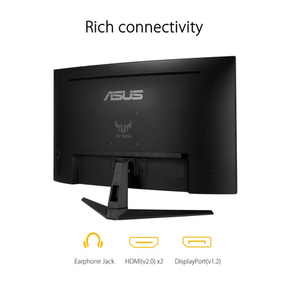 ASUS TUF Gaming VG32VQ1B Curved Gaming Monitor 31.5 inch WQHD (2560x1440), 165Hz(Above 144Hz), Extreme Low Motion Blur, Adaptive-sync, FreeSync Premium, 1ms (MPRT), HDR10