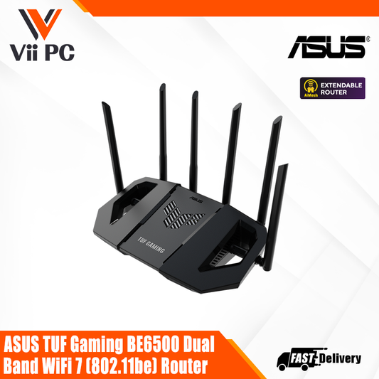 ASUS TUF Gaming BE6500 Dual Band WiFi 7 (802.11be) Extendable Gaming Router