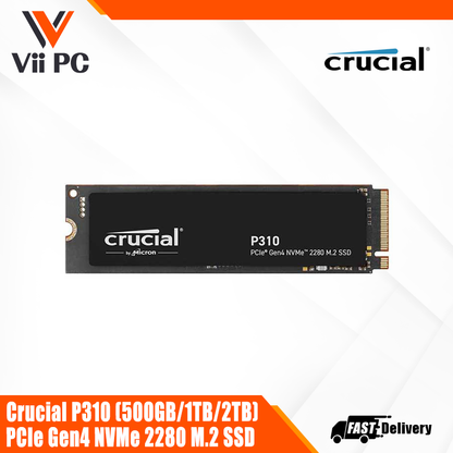 Crucial P310 500GB / 1TB / 2TB PCIe Gen4 NVMe 2280 M.2 SSD - 3 Years Warranty