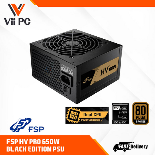 FSP HV PRO 650W 80 Plus® Bronze Power Supply - DC-DC, ATX 3.0, +12V Single-Rail Design