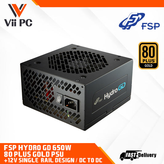 FSP Hydro GD 650W 80 Plus® Gold Power Supply - DC to DC, +12V Single-rail design, Flexible Flat Cable