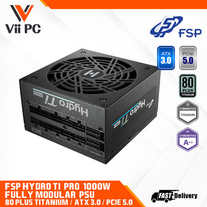 FSP Hydro Ti PRO 1000W 80 Plus® Titanium Full Modular ATX 3.0 PCIe Gen 5 Power Supply (HTI-1000M-GEN5)