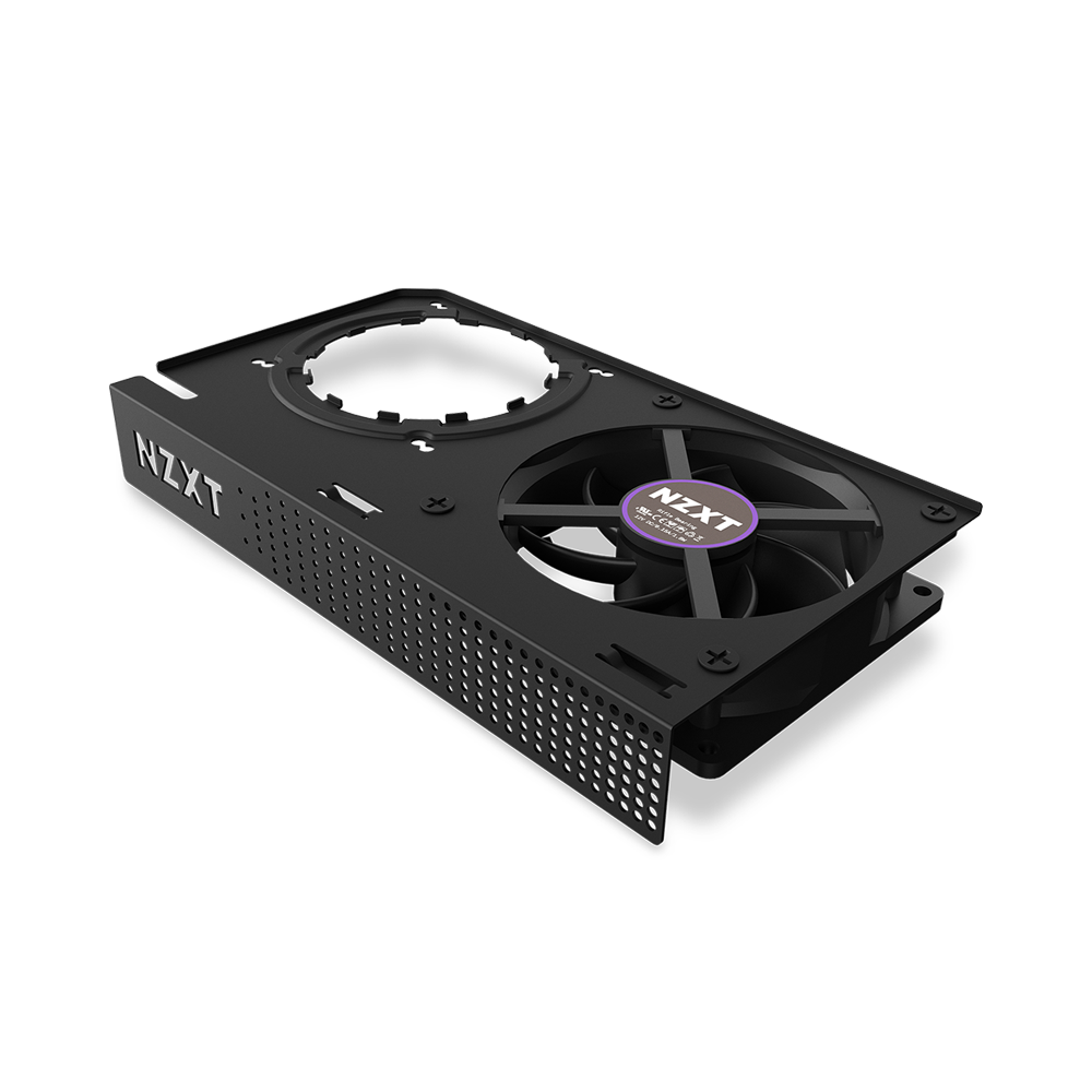 G12 AIO Bracket (Black/White) GPU Mounting Bracket for Kraken AIOs, Supports both AMD and NVIDIA graphics cards–reference and most non-reference design, 92mm fan for active VRM cooling with space for aftermarket VRM heatsinks