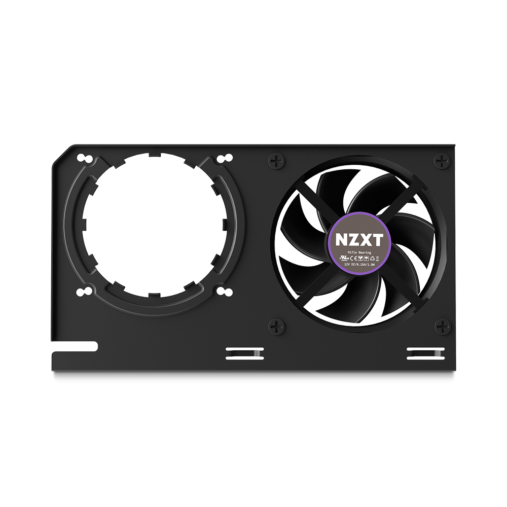 G12 AIO Bracket (Black/White) GPU Mounting Bracket for Kraken AIOs, Supports both AMD and NVIDIA graphics cards–reference and most non-reference design, 92mm fan for active VRM cooling with space for aftermarket VRM heatsinks