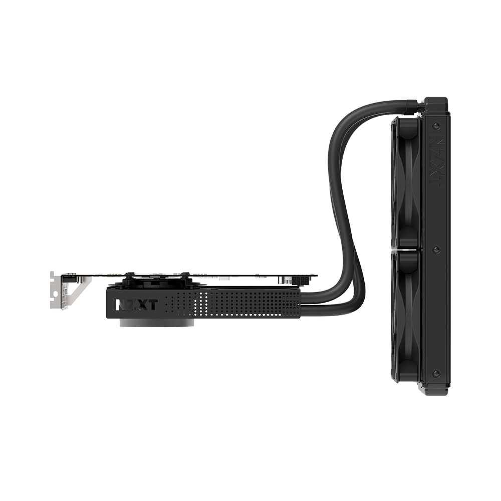 G12 AIO Bracket (Black/White) GPU Mounting Bracket for Kraken AIOs, Supports both AMD and NVIDIA graphics cards–reference and most non-reference design, 92mm fan for active VRM cooling with space for aftermarket VRM heatsinks