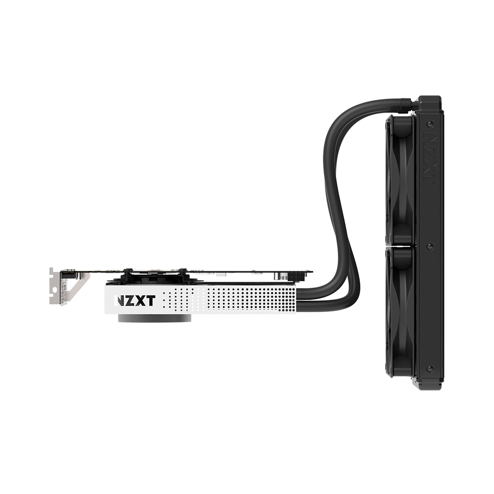 G12 AIO Bracket (Black/White) GPU Mounting Bracket for Kraken AIOs, Supports both AMD and NVIDIA graphics cards–reference and most non-reference design, 92mm fan for active VRM cooling with space for aftermarket VRM heatsinks