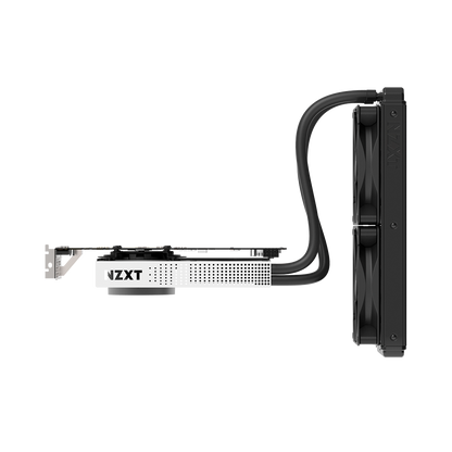 G12 AIO Bracket (Black/White) GPU Mounting Bracket for Kraken AIOs, Supports both AMD and NVIDIA graphics cards–reference and most non-reference design, 92mm fan for active VRM cooling with space for aftermarket VRM heatsinks